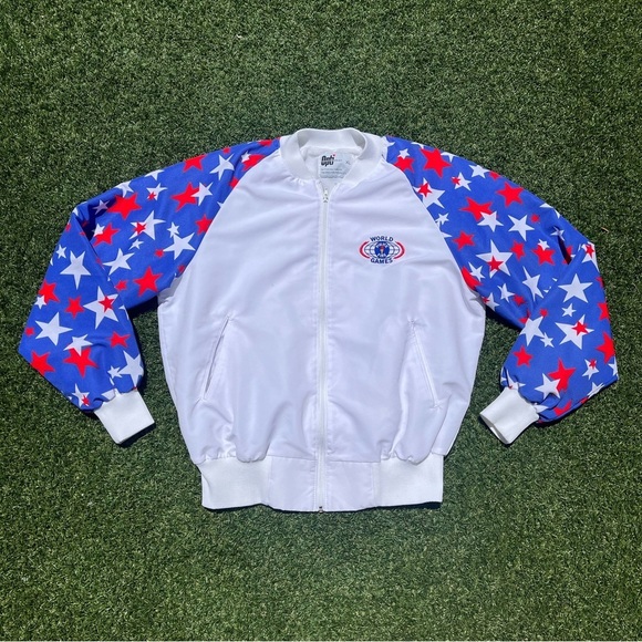 VTG 80’s USA Themed Police Games White Jacket - Picture 4 of 7
